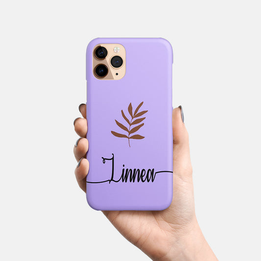 Brown Leaf Lavender Name case