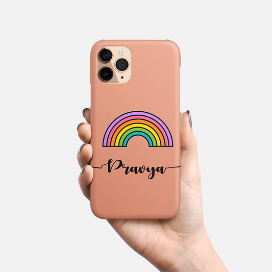 Peach Rainbow Name case