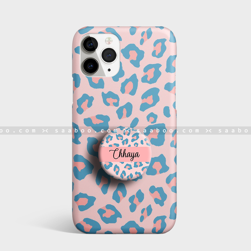 Leopard Gripper Case With Dark Peach Color