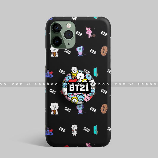 BTS BT21 Black Pattern