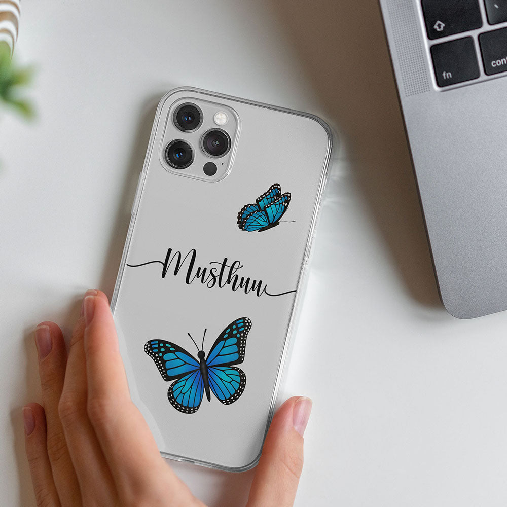 Butterfly Name Transparent Silicone case