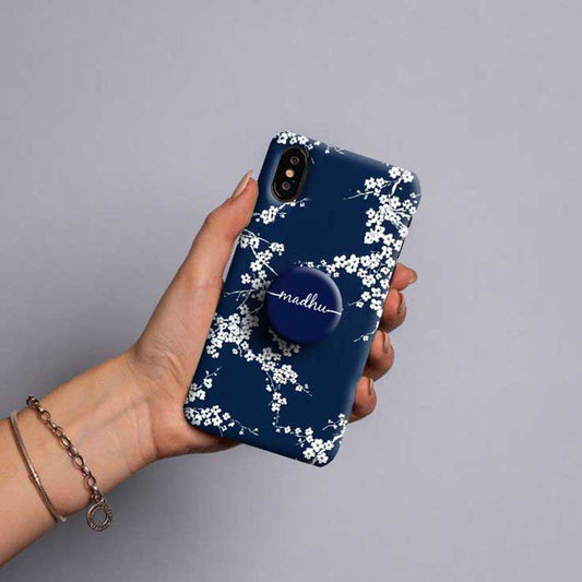 Gripper Case With Dark Blue & white Floral