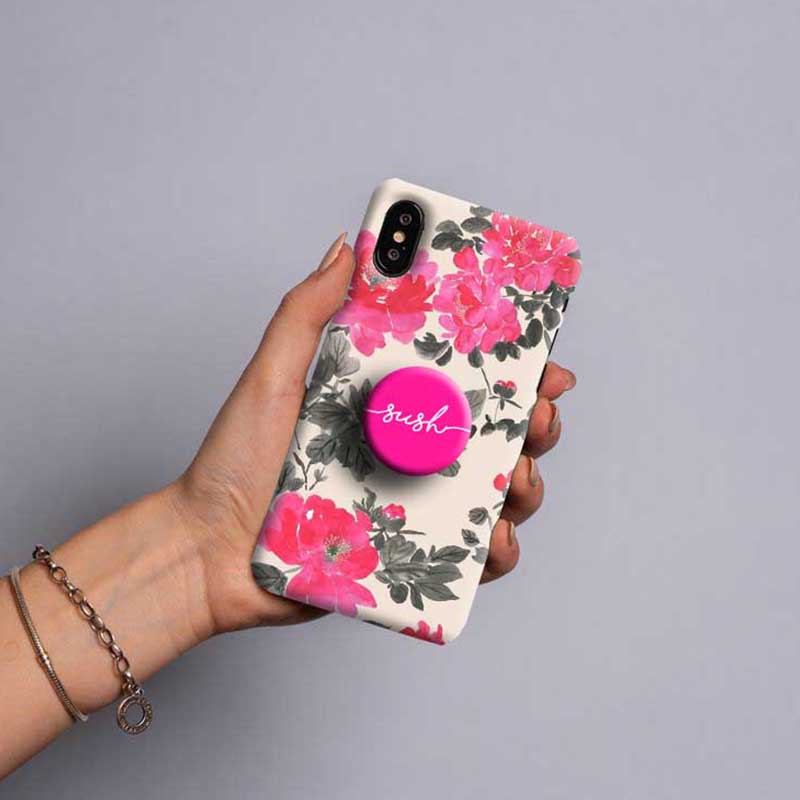 Gripper Case With Pink Flowers
