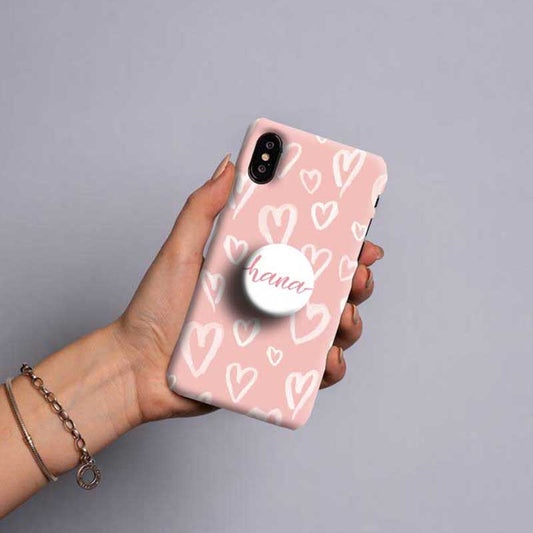 Gripper Case With Pink & White Hearts