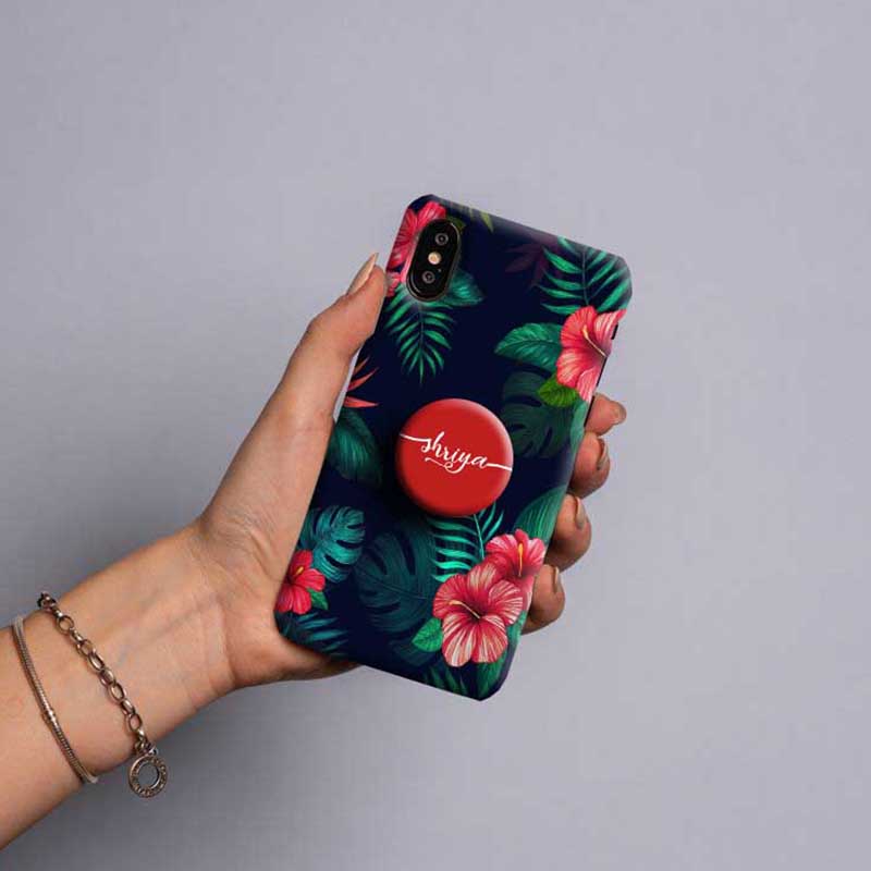 Gripper Case With Dark Blue Flowers