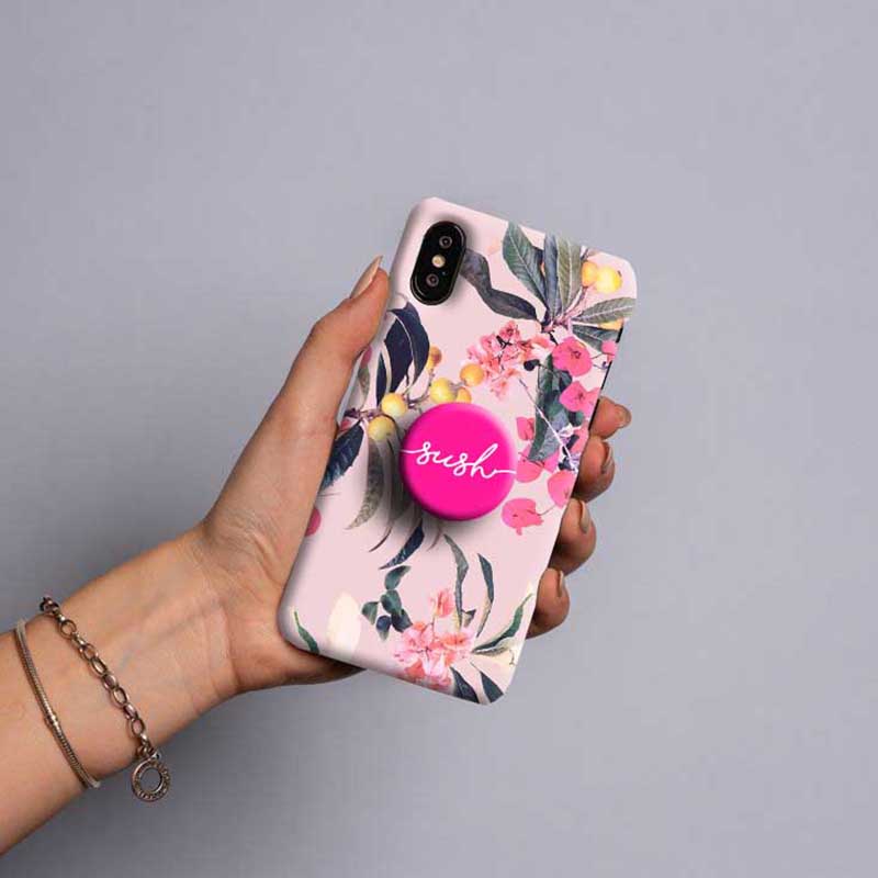 Gripper Case With Light Pink Flowers
