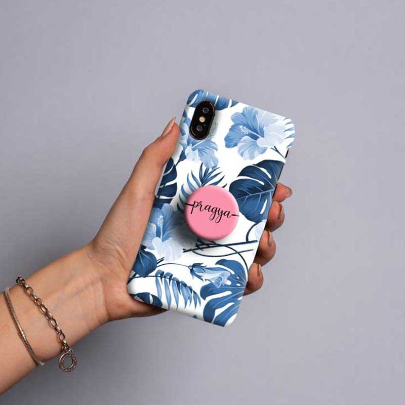 Gripper Case With White & Blue Floral