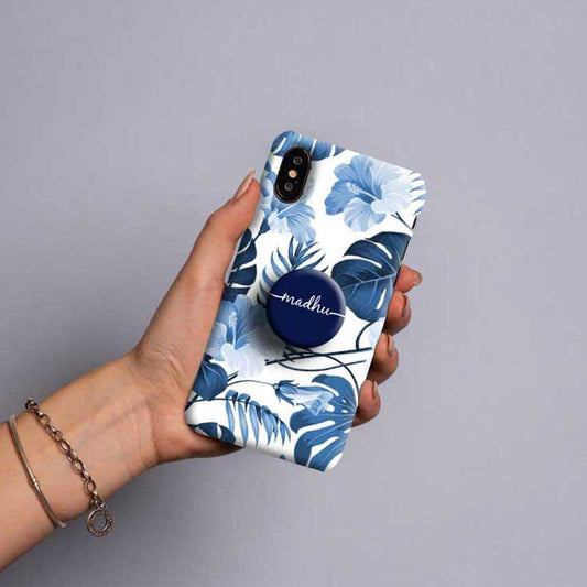 Gripper Case With White & Blue Floral