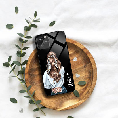 Scarf Girl Name glass case