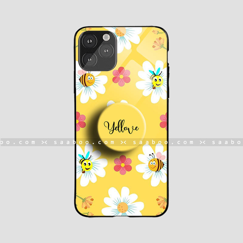 Glass Case With Yellow Flower
