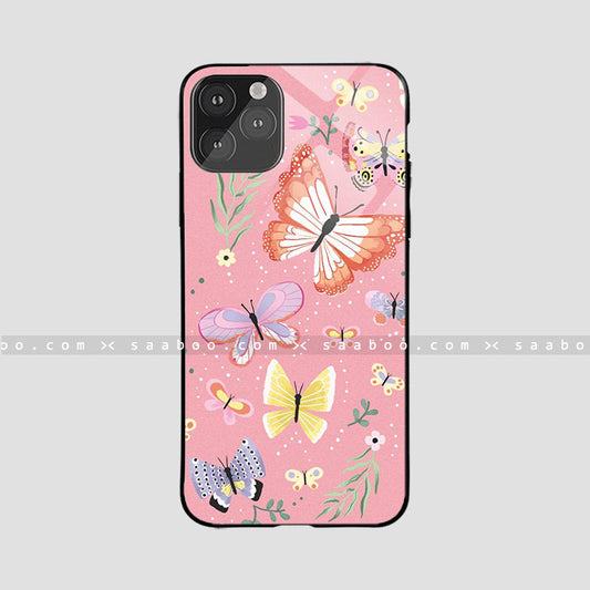 Glass Case With Pink Butterfly