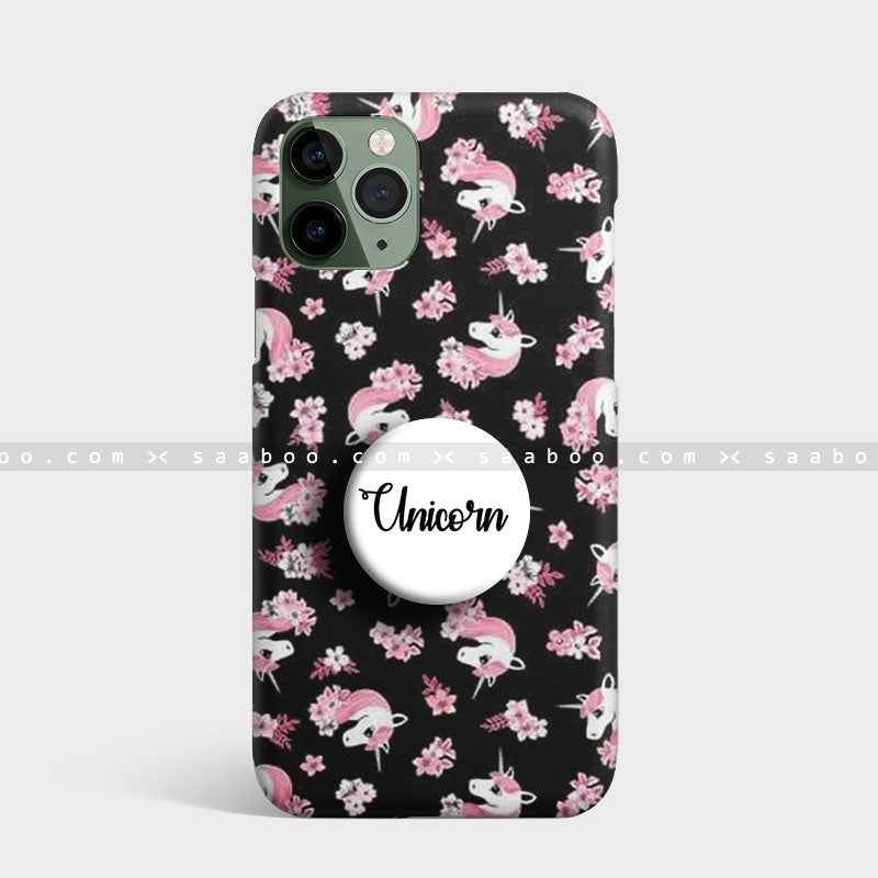Pink floral unicorn gripper case