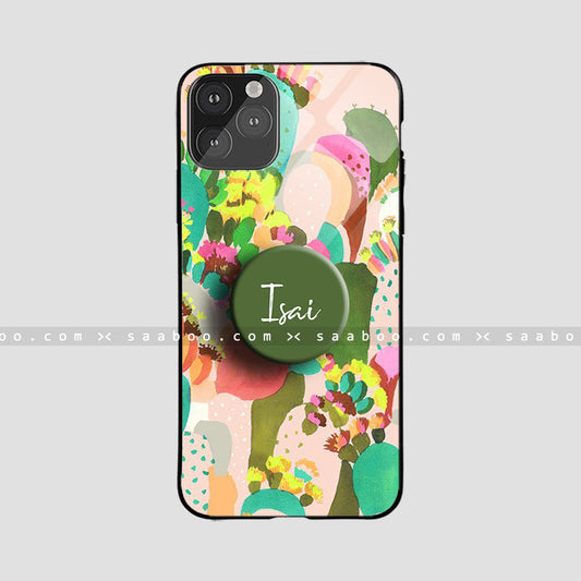 Glossy Protective Case With Multicolor Cactus