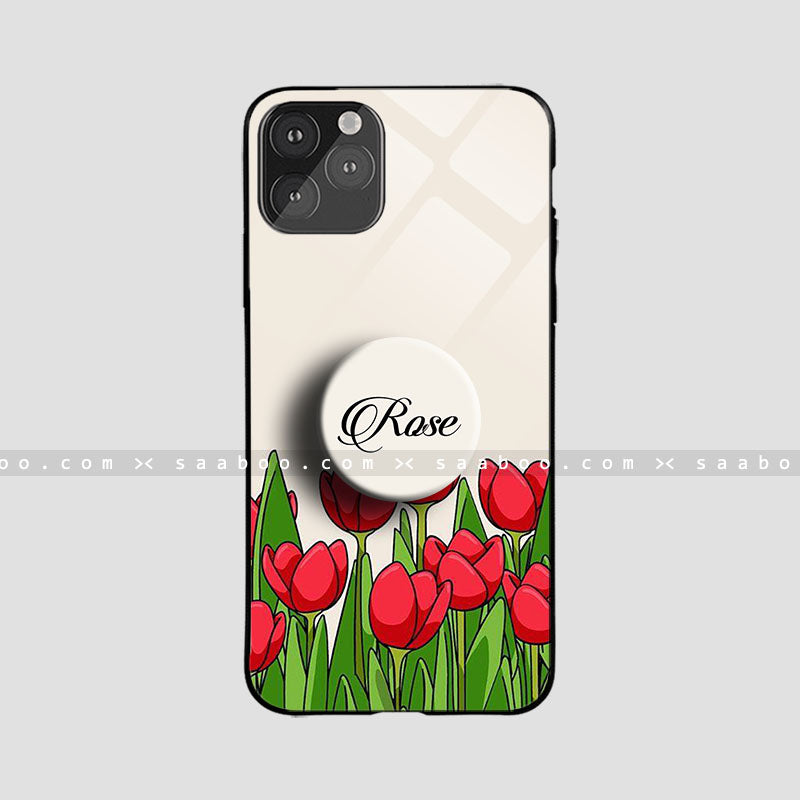 Glass Case With Red Rose