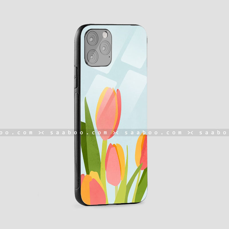 Glossy Protective Case With Floral