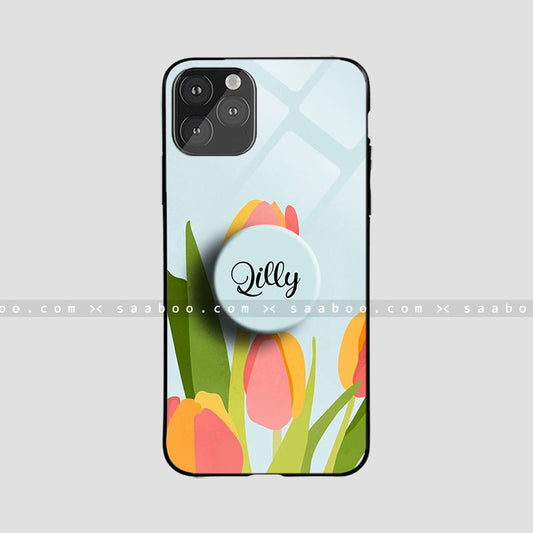 Glossy Protective Case With Floral