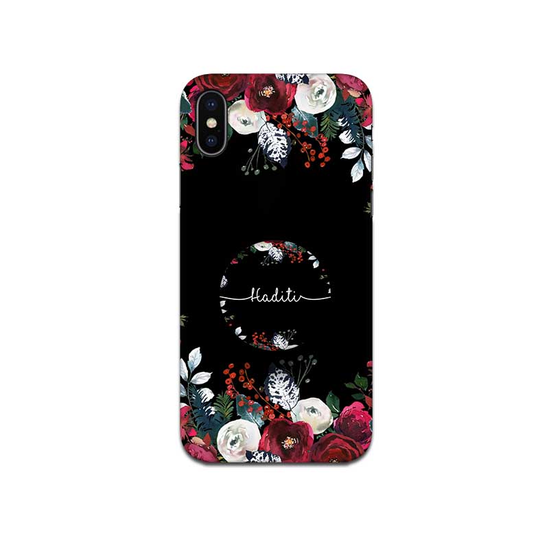 Gripper Case With Black Floral Name
