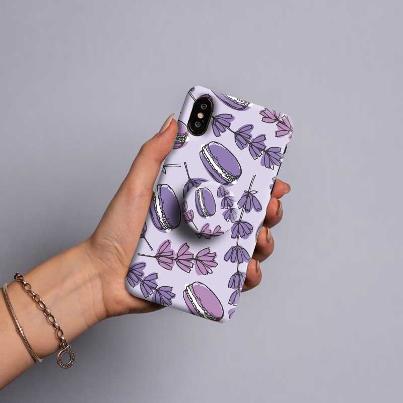 Gripper Case With Lavender Floral Drawing