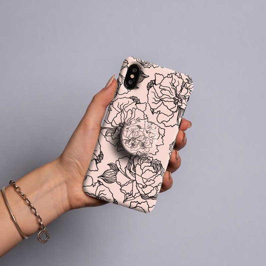 Gripper Case With Black Flowers