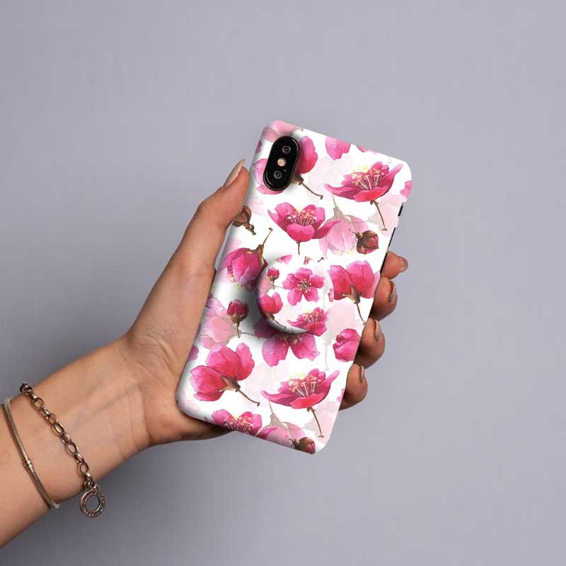 Gripper Case With Pink Flowers