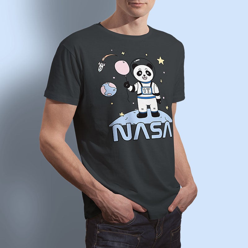NASA Panda Steel Grey Unisex T-Shirt