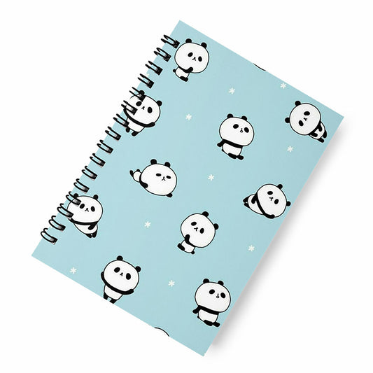 Skyblue panda A5 Spiral Notebook