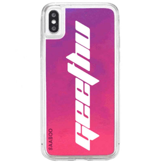Pink Neon Sand Glow Case With Bold Font