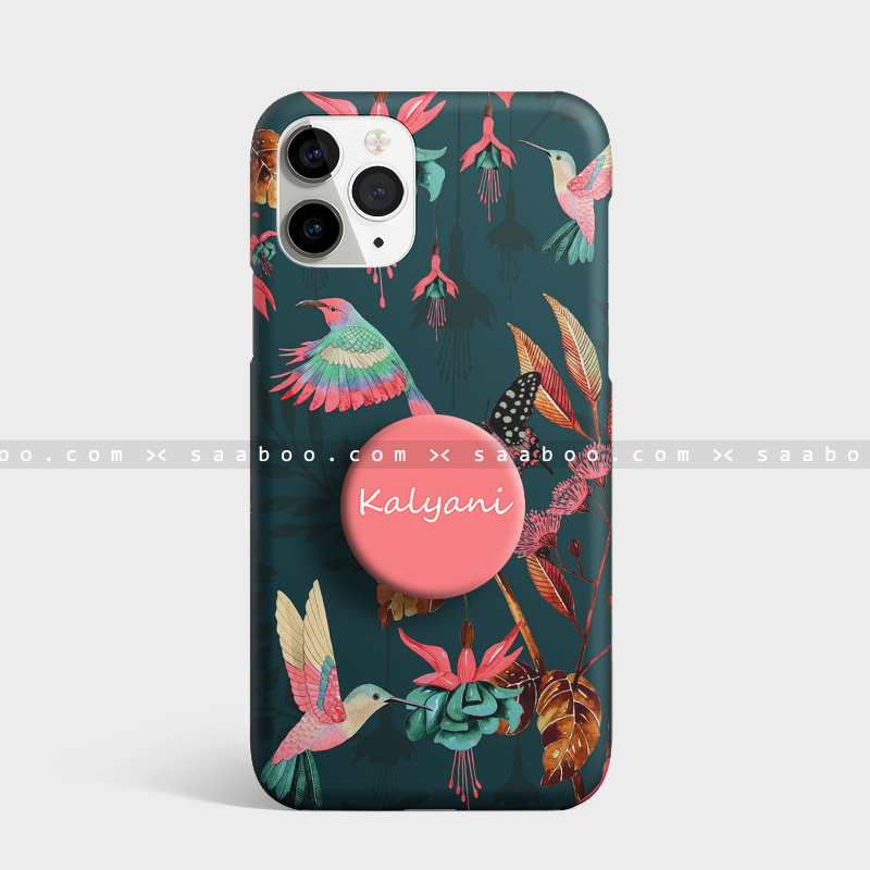 Gripper Case With Blue And Pink Bird