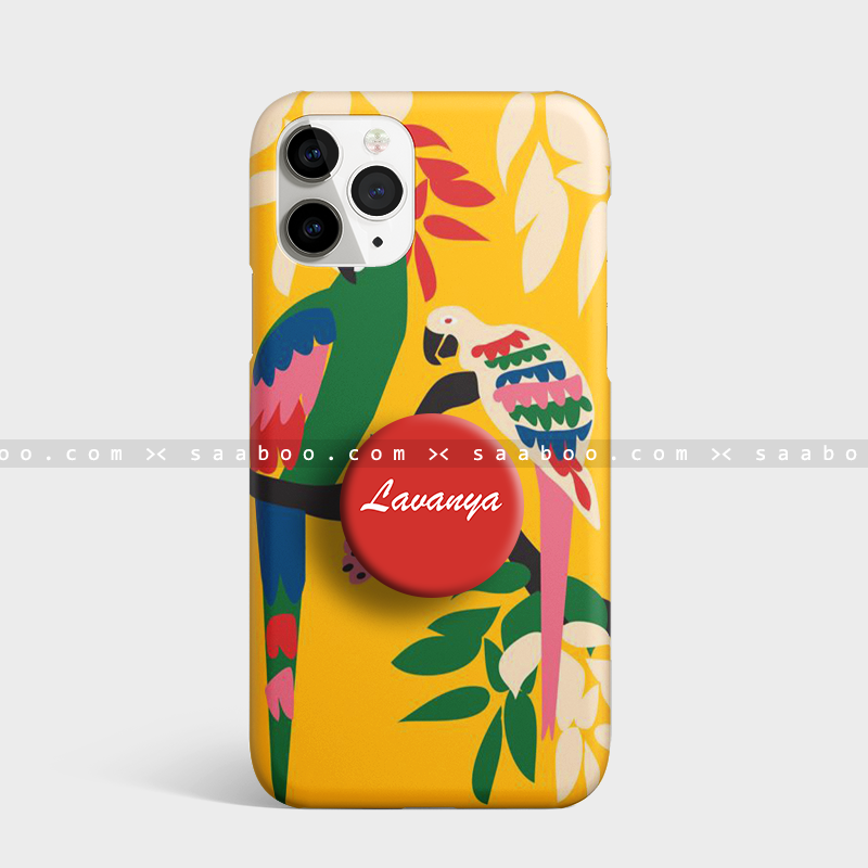 Yellow Gripper Case With Parrots