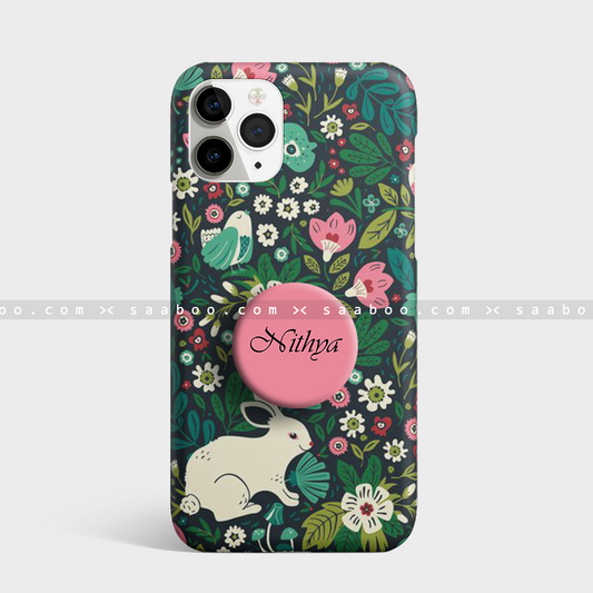 Gripper Case With Rabbit And Florals
