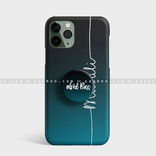 Dark Green Shades Gradient Name Gripper Case