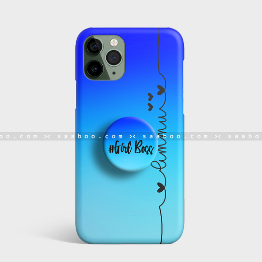 Sky Blue Shades Gradient Name Gripper Case