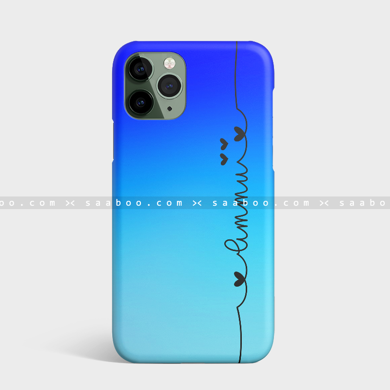 Sky Blue Shades Gradient Name Gripper Case