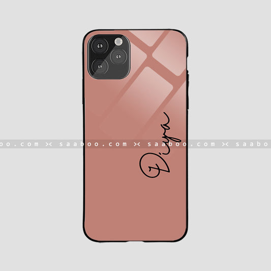 Glossy Protective Case With Coffee Color Name