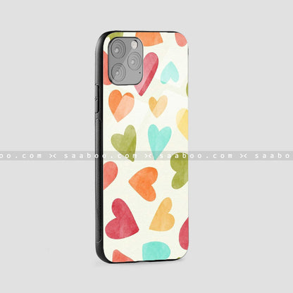 Glass Case With color Heart's