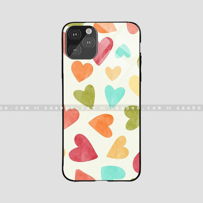 Glass Case With color Heart's