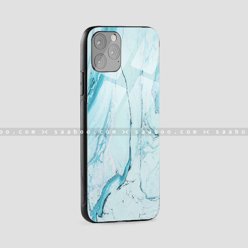 Glass Case With Sky Blue Wave