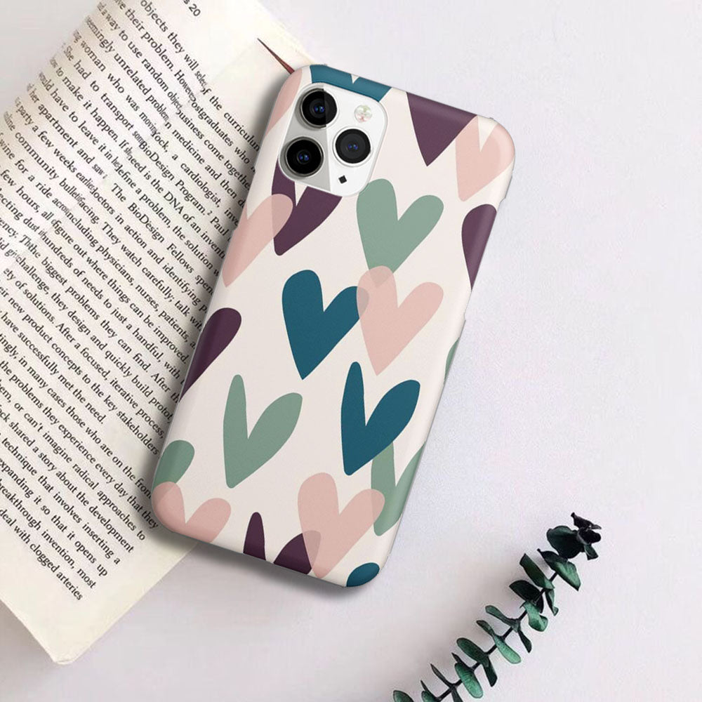 Colourful Hearts Printed Case