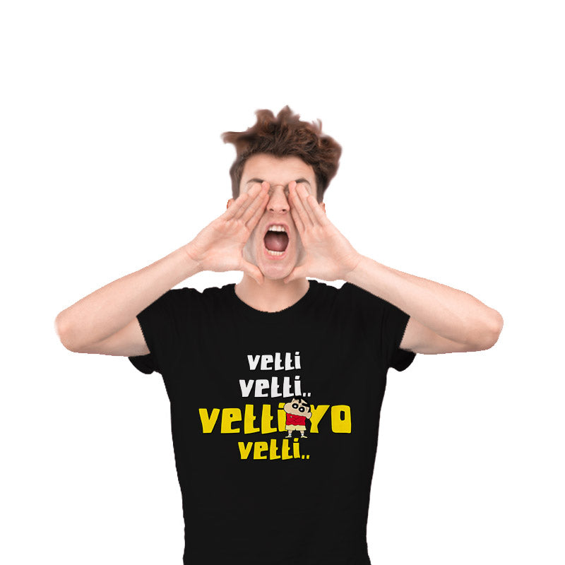 Vetti Shinchan Black Unisex T-Shirt