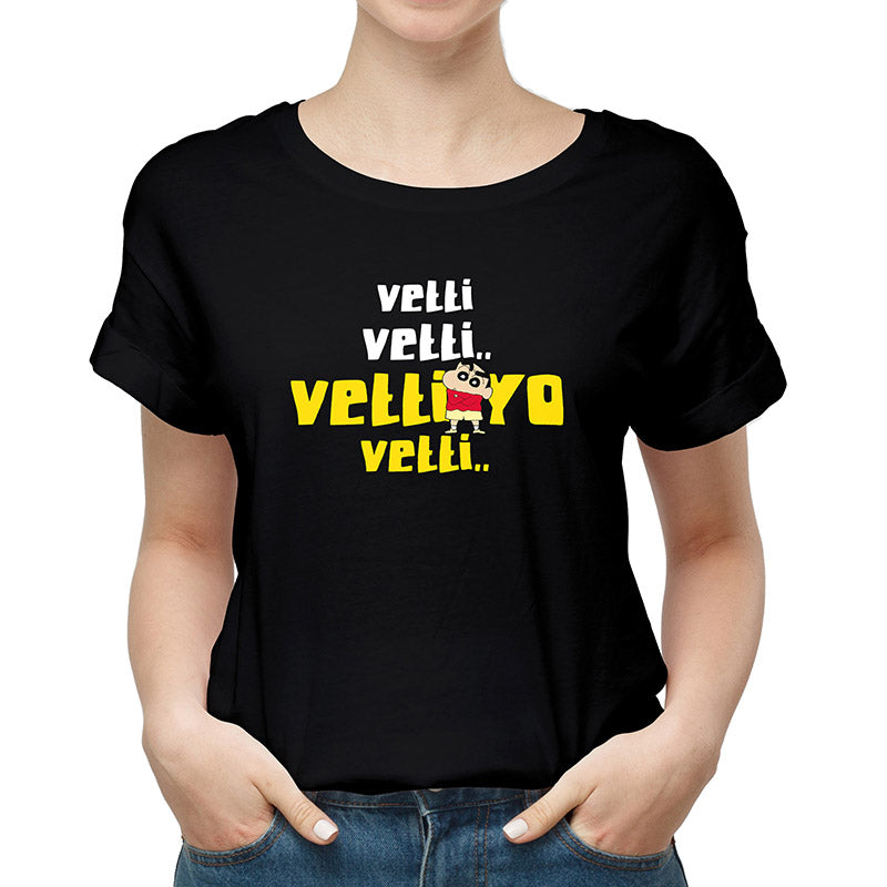 Vetti Shinchan Black Unisex T-Shirt